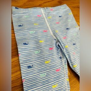 Vineyard Vines blue stripe Multicolor whale girls Leggings XS 5T